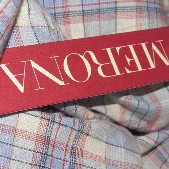 NWT MERONA Men’s Tailored Fit The Club Blue Cotton Plaid Shorts Size 36 - Picture 4 of 4